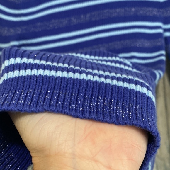 Basic Editions Blue Striped Long Sleeve Turtleneck Sweater | NWOT | Medium - Picture 9 of 10